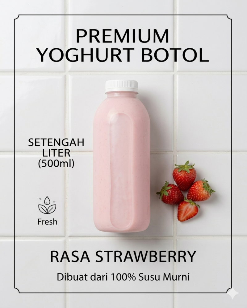 Yoghurt Botol Rasa Strawberry Yoghurt Botol Rasa Strawberry